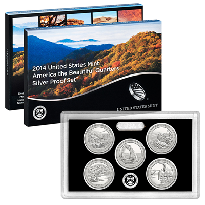 2014 USA America the Beautiful Quarters Silver Proof Set